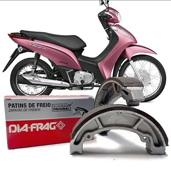 Patim de Freio Lona BIZ 100/125 Tras. STD DIAFRAG DFH-00123