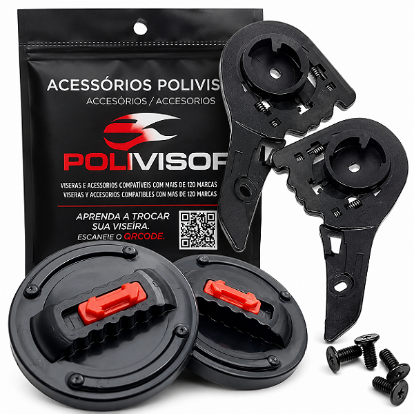 Kit Completo Fixação Viseira LS2 FF358/396 e FW3 GT