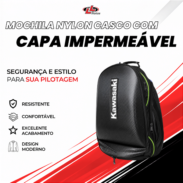 Mochila Nylon Casco Com Capa Impermeável