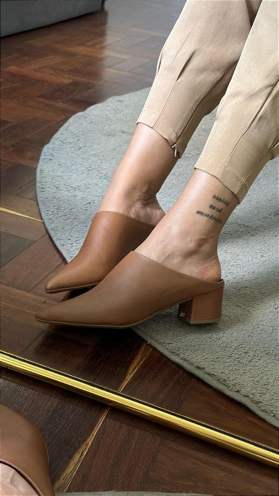 CLOG BURLINGTON CARAMELO SALTO COURO