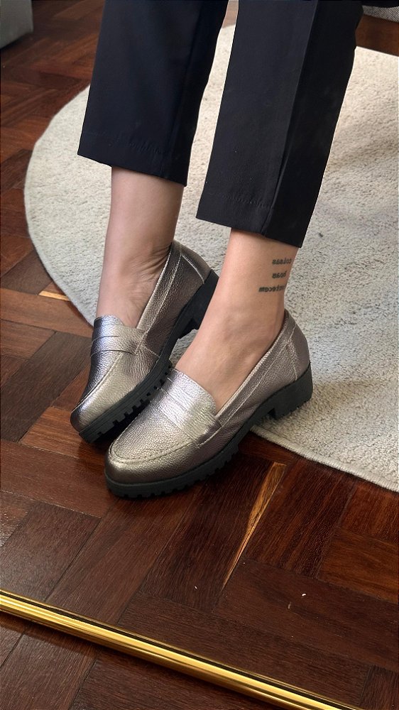 MOCASSIM THUNDER METALIZADO PRATA