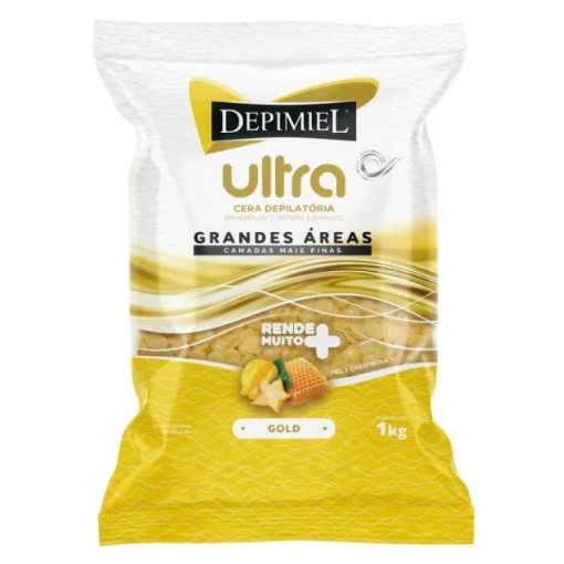 Cera Depilatória em Pérolas 1kg Ultra Gold - Depimiel