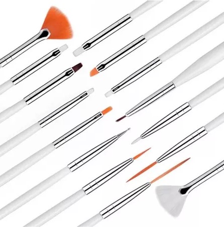 Kit 15 Pincéis Para Decoração Unhas Nail Art - Importado
