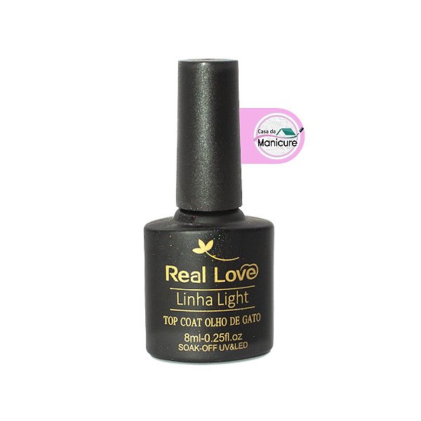 Top Coat Olho de Gato Alongamento Unha Gel (8ml) - Real Love
