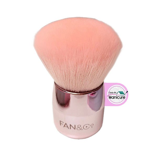 Pincel Espanador Pó Para Unhas Gel Pompom Luxo - Fan Nails