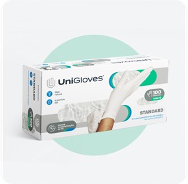 Luva Látex Branca Standard Com Pó (100un) - UniGloves