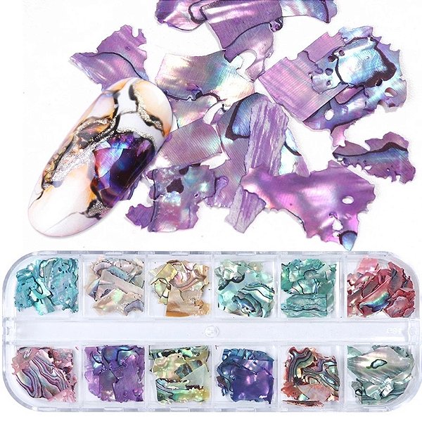 Kit Madre Pérola Marmorizada Decoração Unhas Encapsulada (12cores)