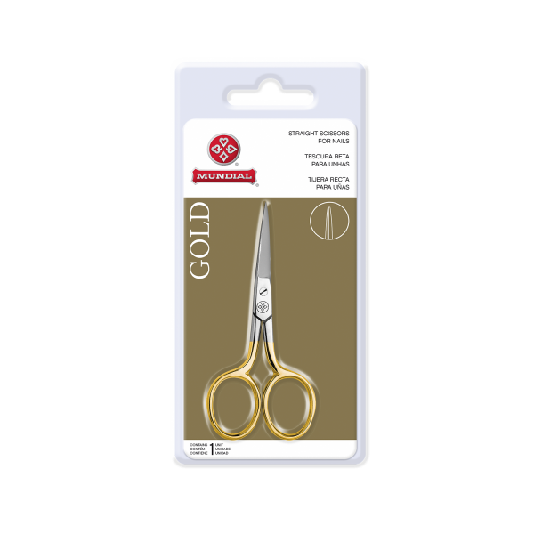 Tesoura de Unha BC-333 Gold Reta - Mundial