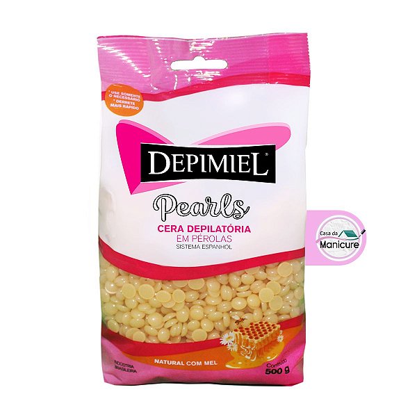 Cera Depilatória em Pérolas 500g Natural com Mel - Depimiel