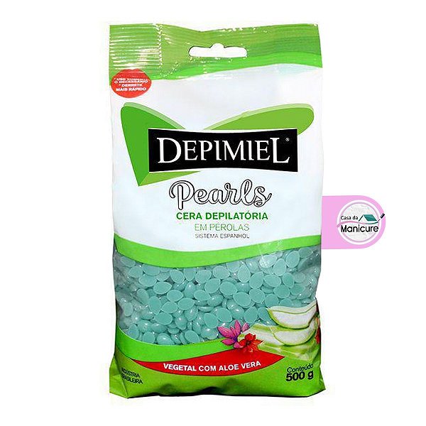 Cera Depilatória em Pérolas 500g Vegetal Aloe Vera - Depimiel