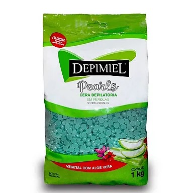 Cera Depilatória em Pérolas 1kg Vegetal Aloe Vera - Depimiel