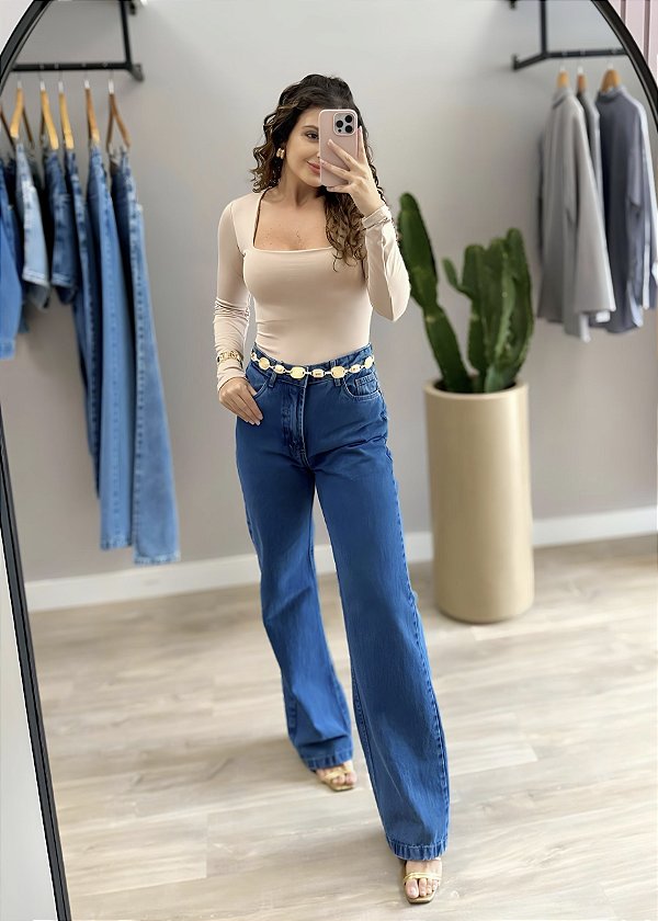 BODY MANGA LONGA DECOTE QUADRADO