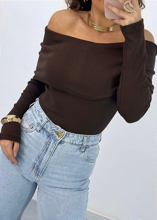 BLUSA CANELADA OMBRO A OMBRO CAMILA