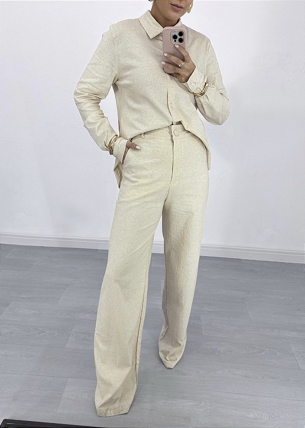 CALÇA PANTALONA  LINHO MARIÁ