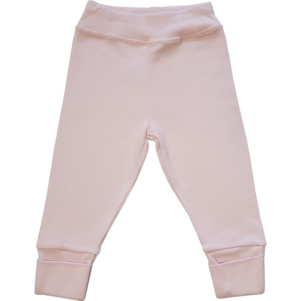 Calça Bebê Suedine Cor Rosa Bebê