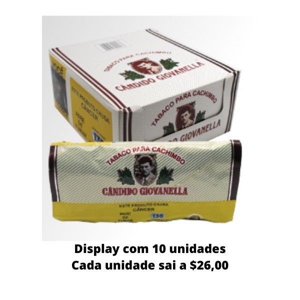 Tabacco de Cachimbo Candido Giovanela Tradicional Chocolate display c/10