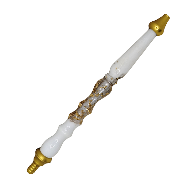 Piteira para narguile Zenith River Branco com dourado