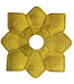 Prato narguile Diamond grande Dourado
