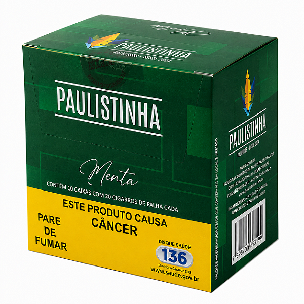 Palheiro Paulistinha Menta Caixa com 10