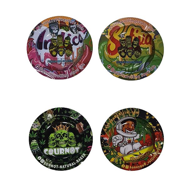 Cinzeiro de metal Gorillaz e Honeypuff