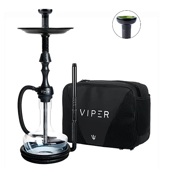 Narguile Triton Viper Preto/Black Com Bolsa