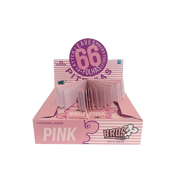 Caixa de Piteira de Papel Bros Pink Large