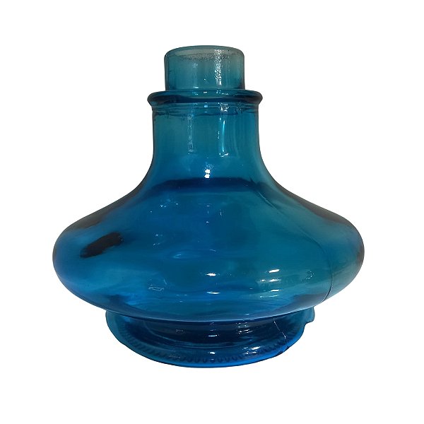 Vaso Narguile Pequeno Grosso Super Resistente na Cor Azul Transparente