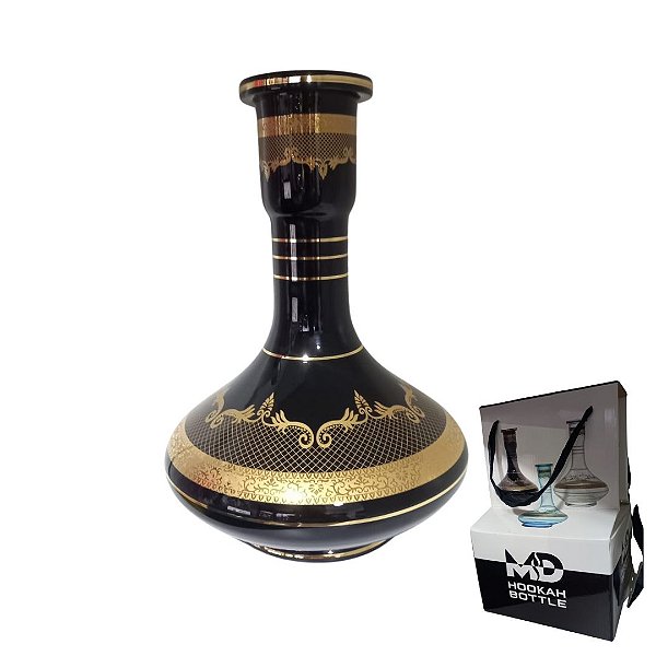 Vaso para Narguile MD Hookah Grande 30cm Preto