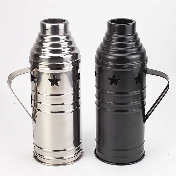 Abafador Tradicional Grande para Narguile Prata e Preto - Abafador Arabe