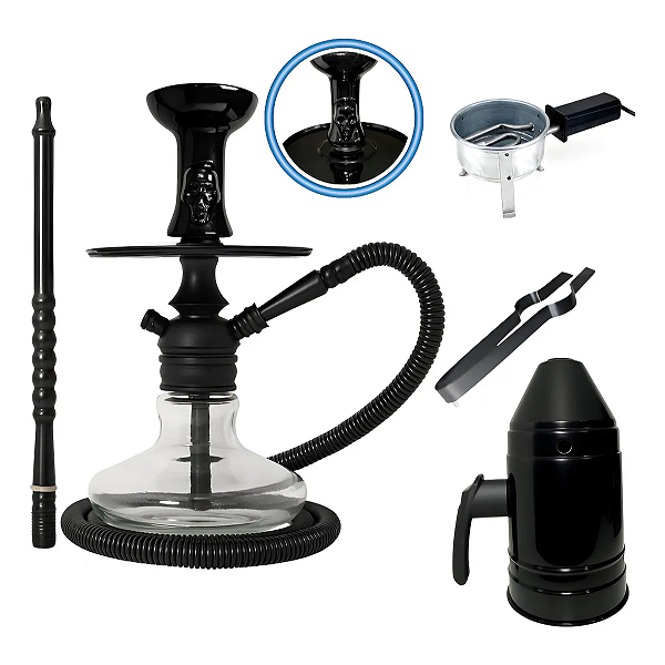 Narguile Kit Completo Barato Fogareiro Abafador Pegador Uso