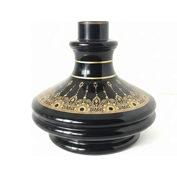 Vaso para Narguile Pequeno Preto com Dourado