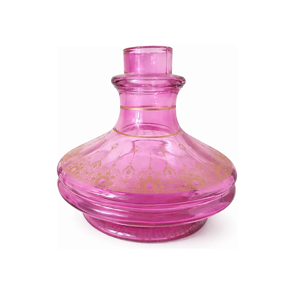 Vaso narguile Aladim Rosa Pink Dourado Grosso