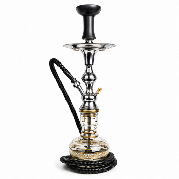 Narguilé Egípcio Completo Importado Metal Árabe Elegante Prata