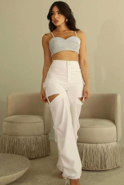 Calça Cargo Drapeada