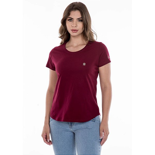 T-shirt Básica Bordo Ox Horns