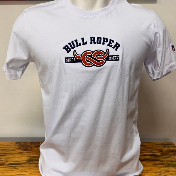 Camiseta Bordada Bull Roper Branca