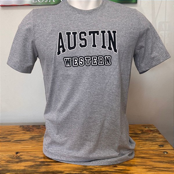 Camiseta Bordada Austin Western Cinza