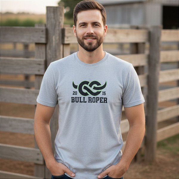 Camiseta Bordada Bull Roper Cinza