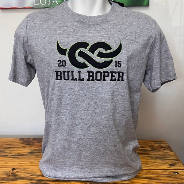 Camiseta Bordada Bull Roper Cinza