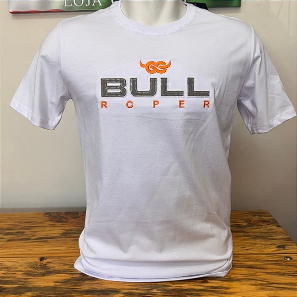 Camiseta Bordada Bull Roper Branca
