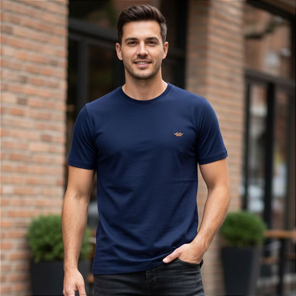 Camiseta Básica Bull Roper Azul Marinho