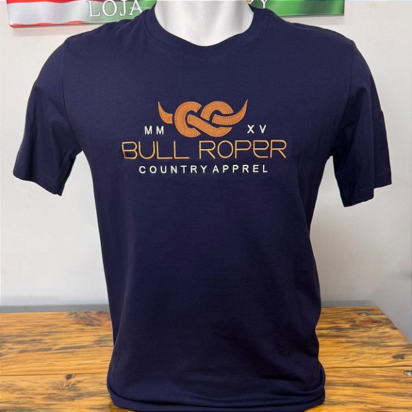 Camiseta Bordada Bull Roper Marinho