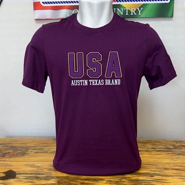 Camiseta Bordada Bull Roper Roxa