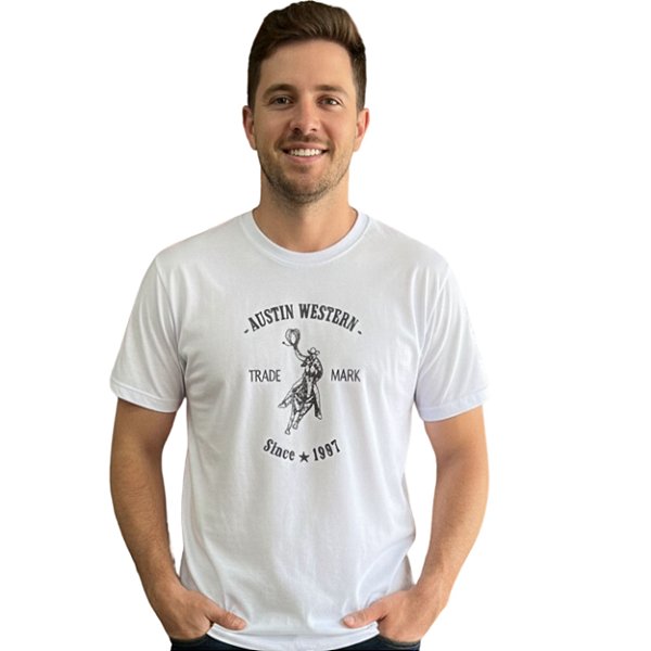 Camiseta Bordada Austin Western Branca