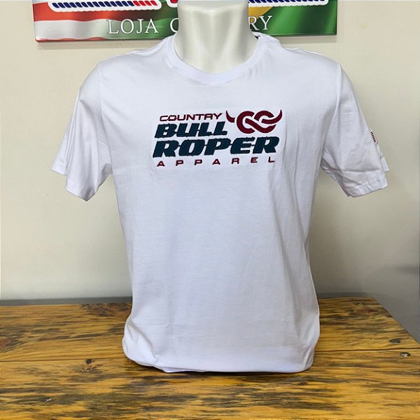 Camiseta Bordada Bull Roper Branca