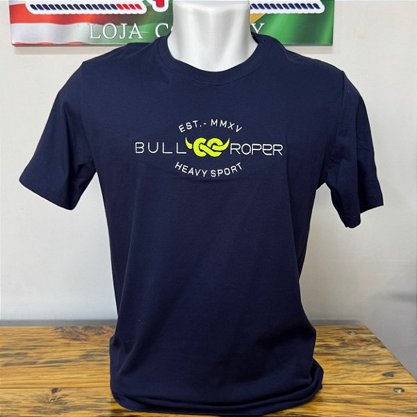 Camiseta Bordada Bull Roper Azul Marinho