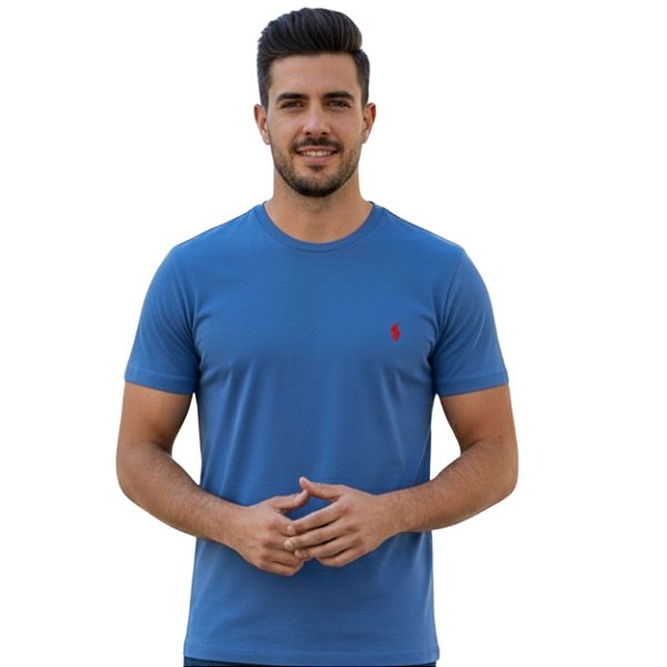 Camiseta Básica Austin Western Azul Jeans