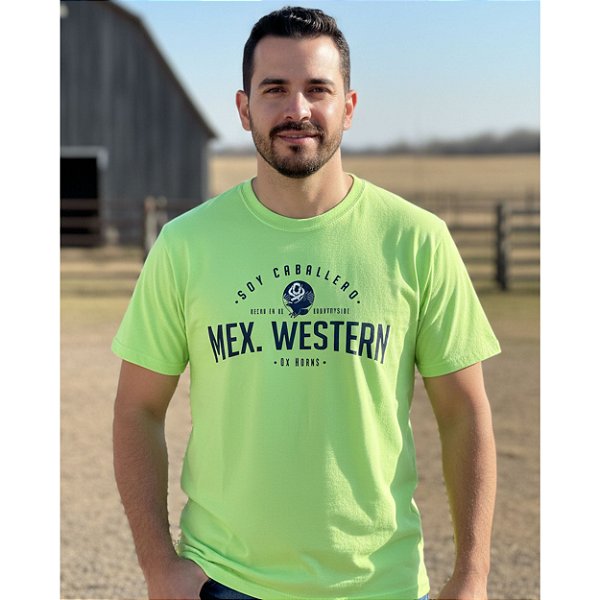 Camiseta Estampada Ox Horns Verde Limão