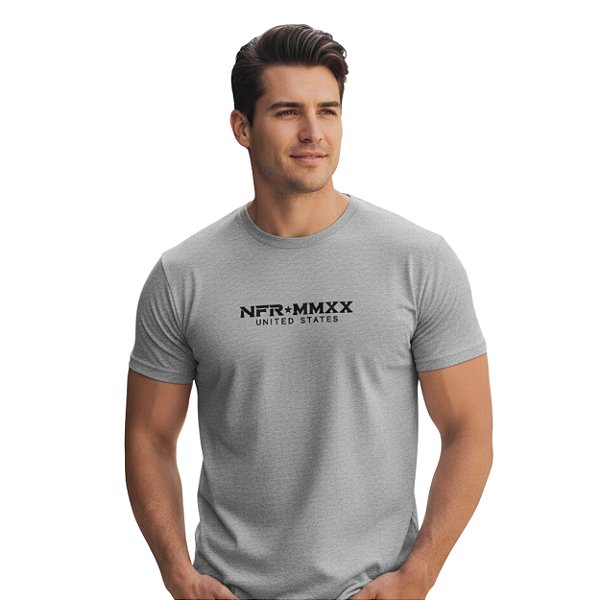 Camiseta Bordada NFR Cinza