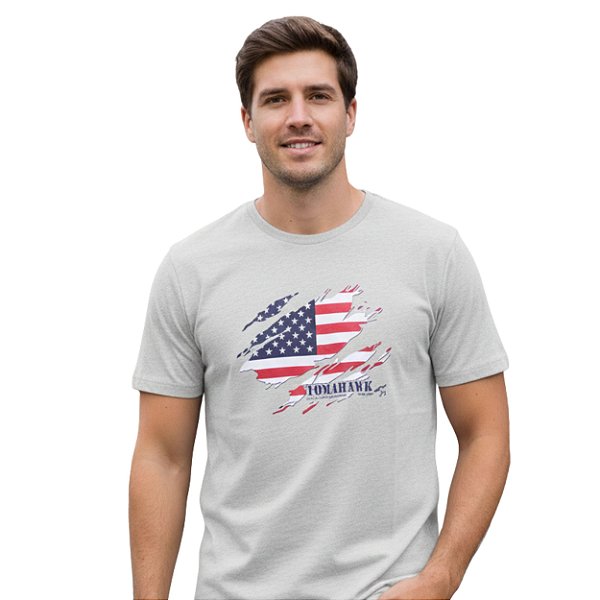 Camiseta Estampada Tomahawk Cinza